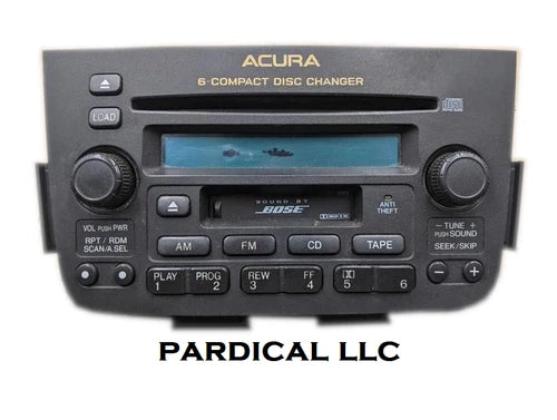 01 02 03 04 ACURA MDX Radio Estéreo Reproductor de CD con cambiador de 6 discos BOSE 3TF3 OEM