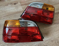 Rear tail light BMW E38, color amarillo amber, Facelift, OEM 8379114 8379113 SET